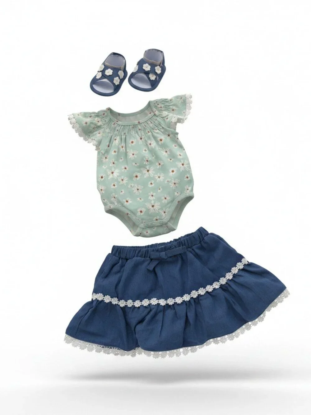 Baby by Rachel Zoe Baby Girl 4-Piece Daisy Outfit Set – Size 6-9M
